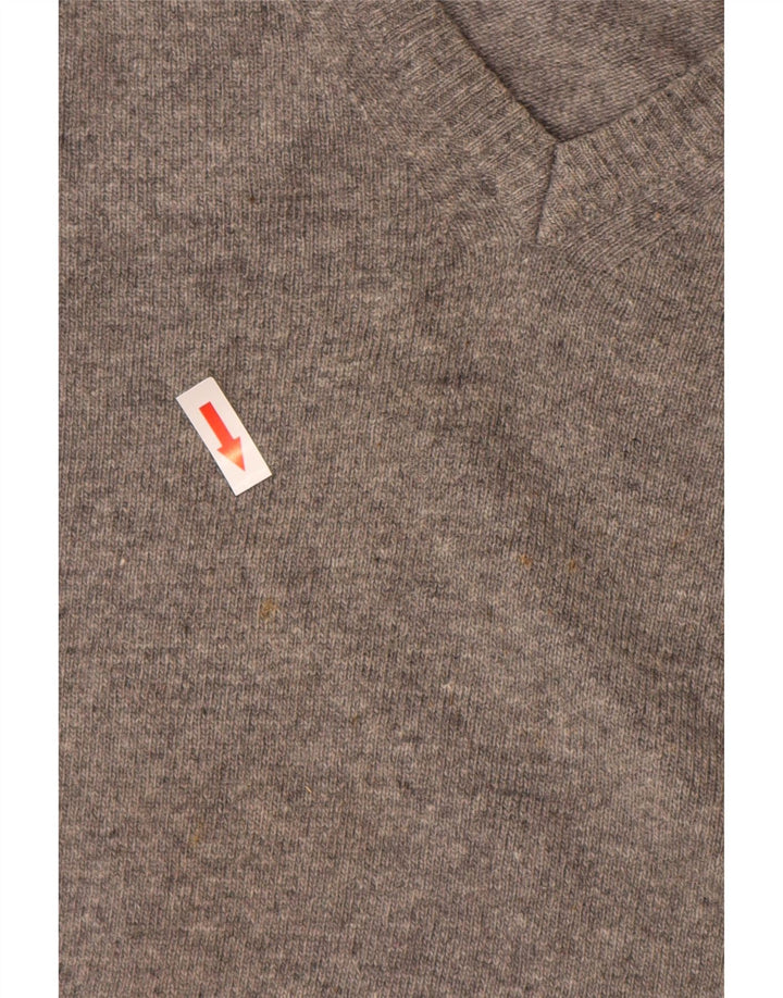 Conte of Florence - Jersey con cuello en V para hombre, lana gris medio