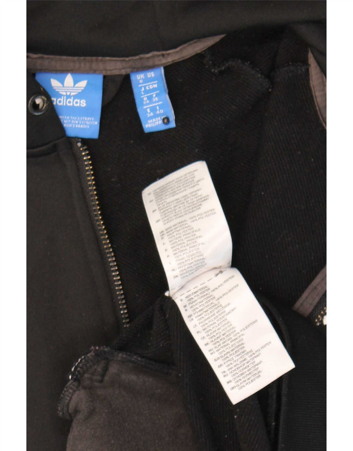 Adidas Sudadera con capucha y cremallera para mujer UK 8 Small Poliéster negro