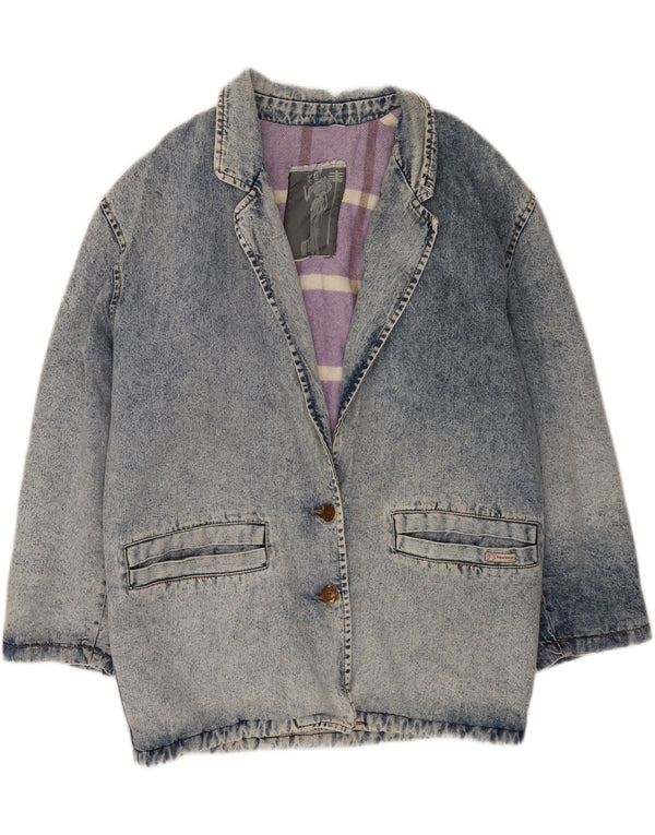 Vintage mujer chaqueta de mezclilla Reino Unido 16 azul grande