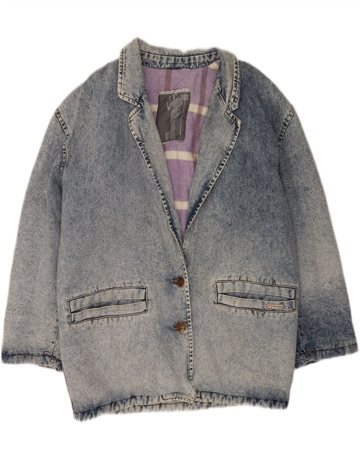 Vintage mujer chaqueta de mezclilla Reino Unido 16 azul grande