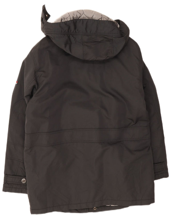 Chaqueta parka holgada con capucha para hombre Navigare UK 38 Medium Black