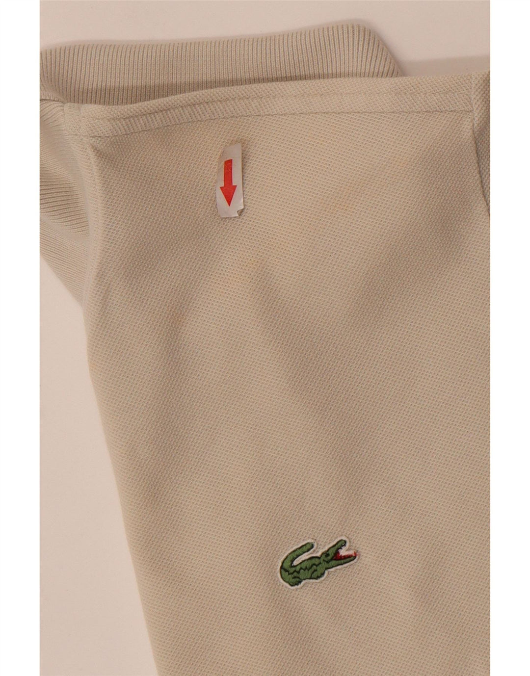 Polo Lacoste para hombre talla 4 mediano algodón blanco roto