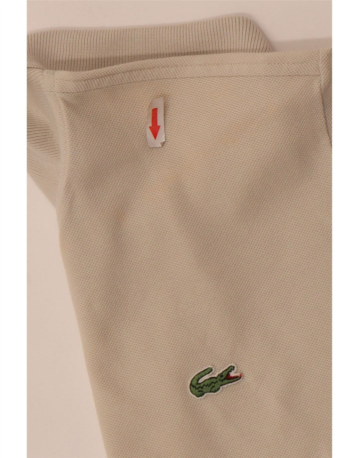 Polo Lacoste para hombre talla 4 mediano algodón blanco roto