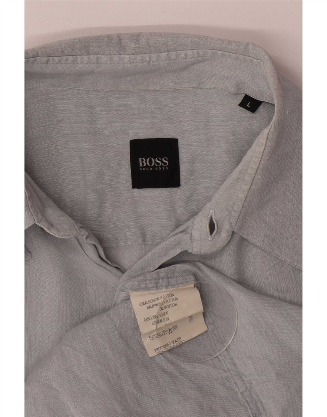 Camisa Hugo Boss Hombre Regular Fit Algodón Azul Grande