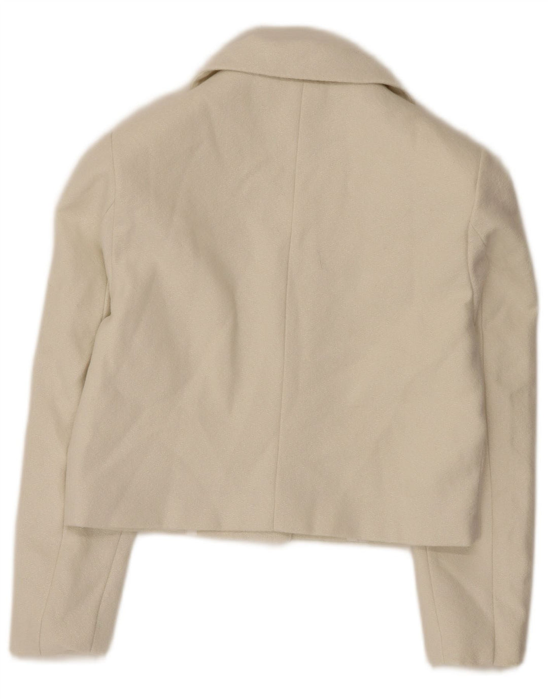 Vintage mujer Bolero chaqueta Reino Unido 10 pequeño poliéster blanco apagado