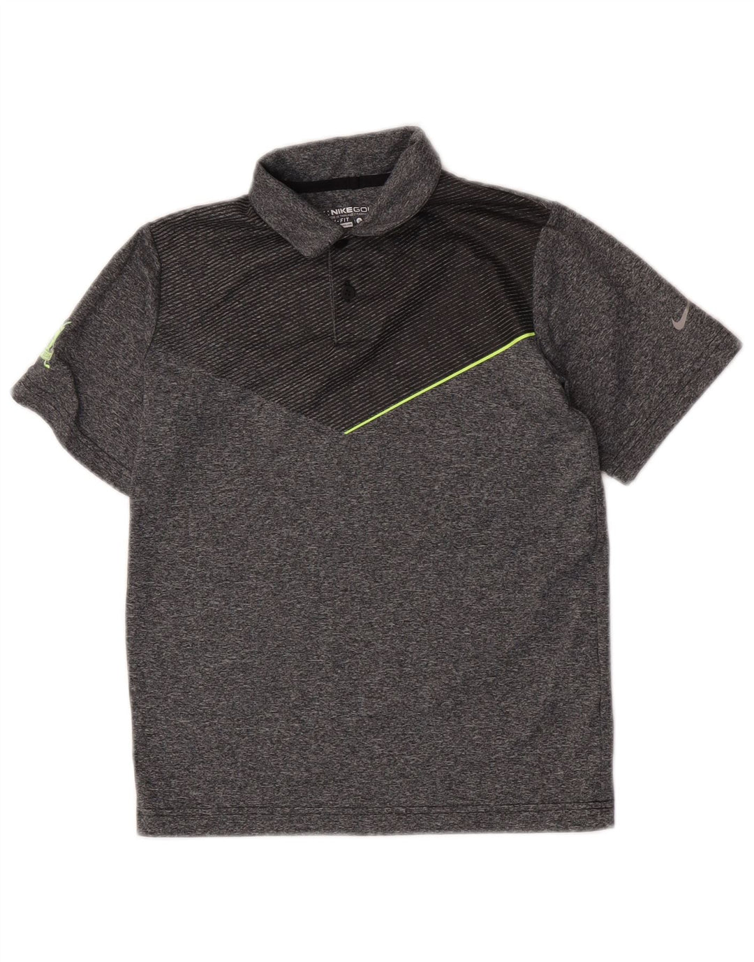 Nike Polo Dri Fit para niños 8-9 años Pequeño Gris Colorblock Poliéster
