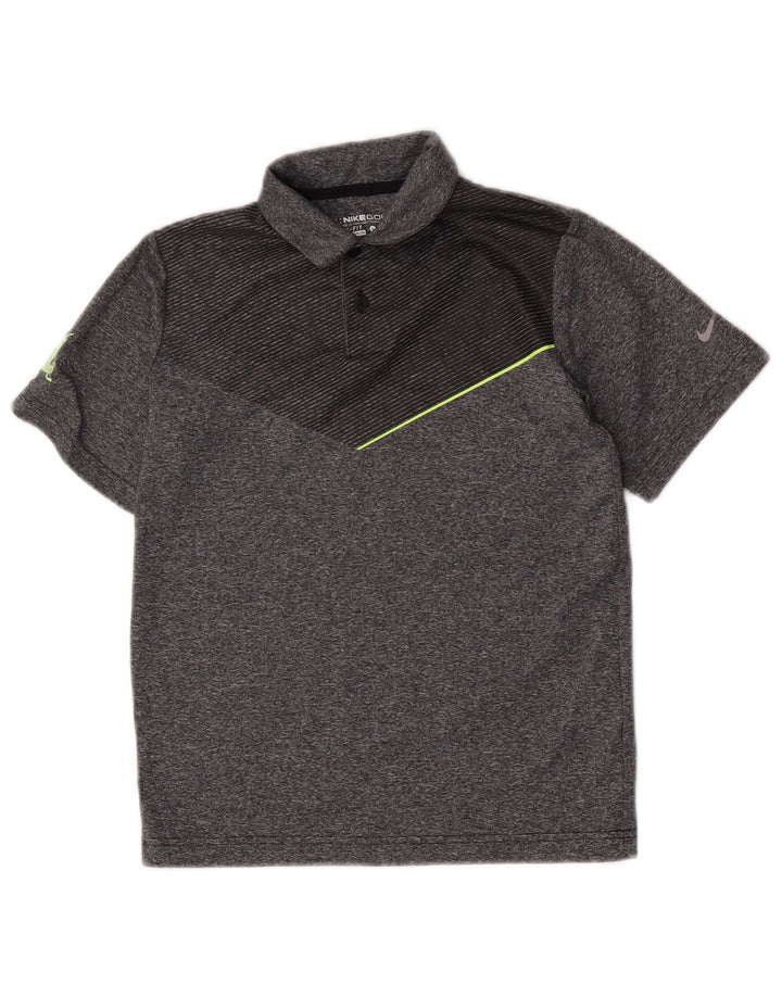 Nike Polo Dri Fit para niños 8-9 años Pequeño Gris Colorblock Poliéster