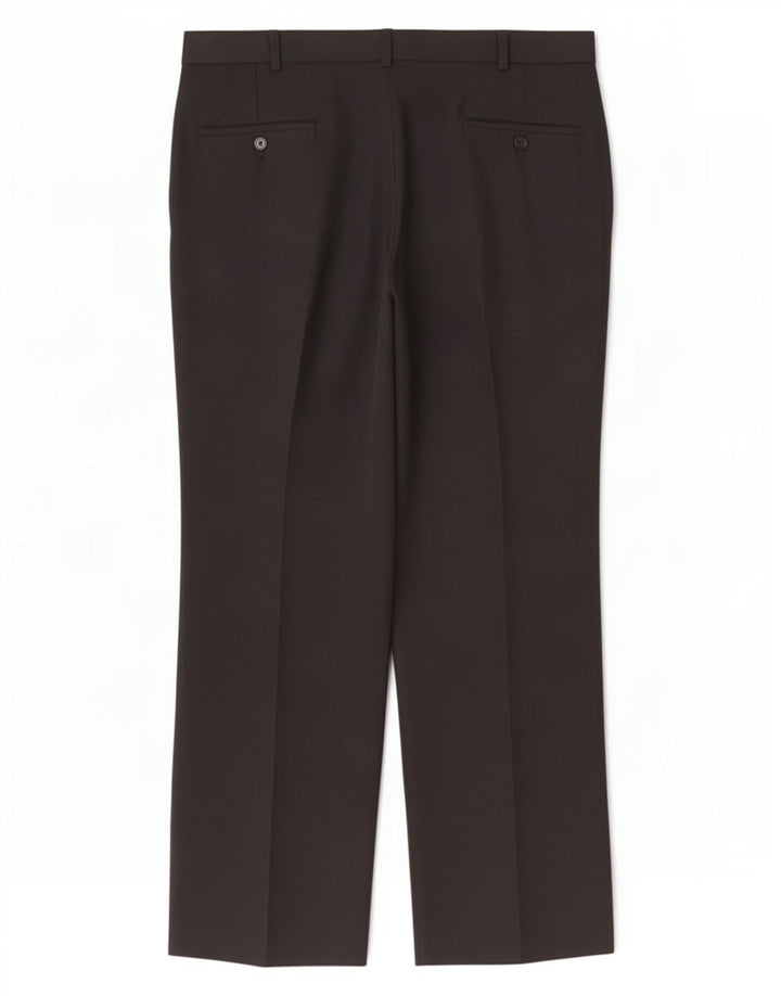 Farah Pantalón de traje con pinzas para hombre W36 L30 Poliéster negro