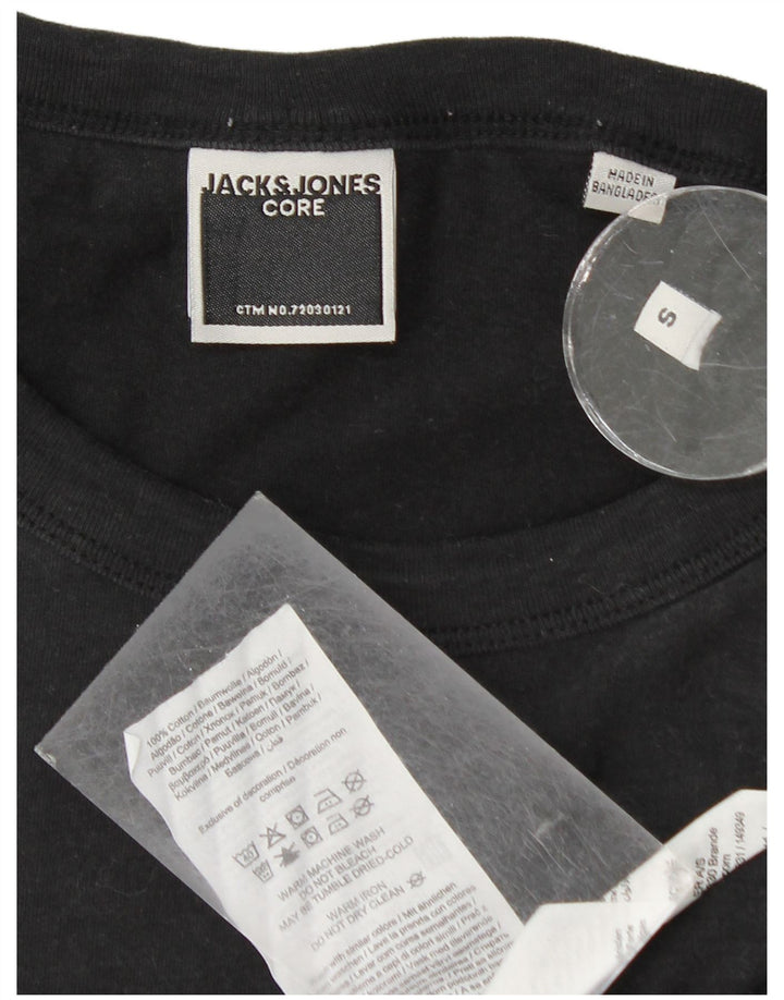 Jack & Jones Hombre Camiseta Top Small Negro Algodón