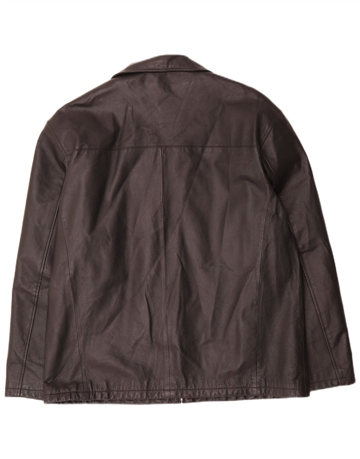 Angelo Litrico Chaqueta de cuero para hombre UK 42 XL Negro