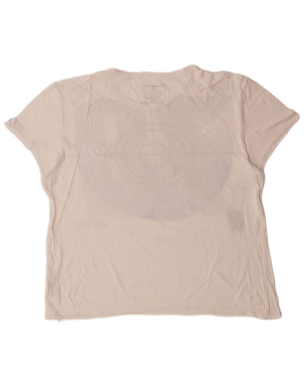 CALVIN KLEIN JEANS Camiseta gráfica para mujer Top UK 40 XL Algodón blanco