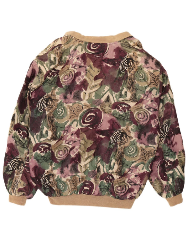 Vintage hombres bomber chaqueta Reino Unido 44 2XL púrpura floral seda