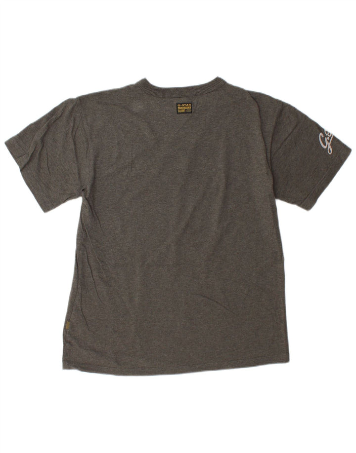 G-Star Raw Camiseta gráfica para hombre Top grande de algodón gris