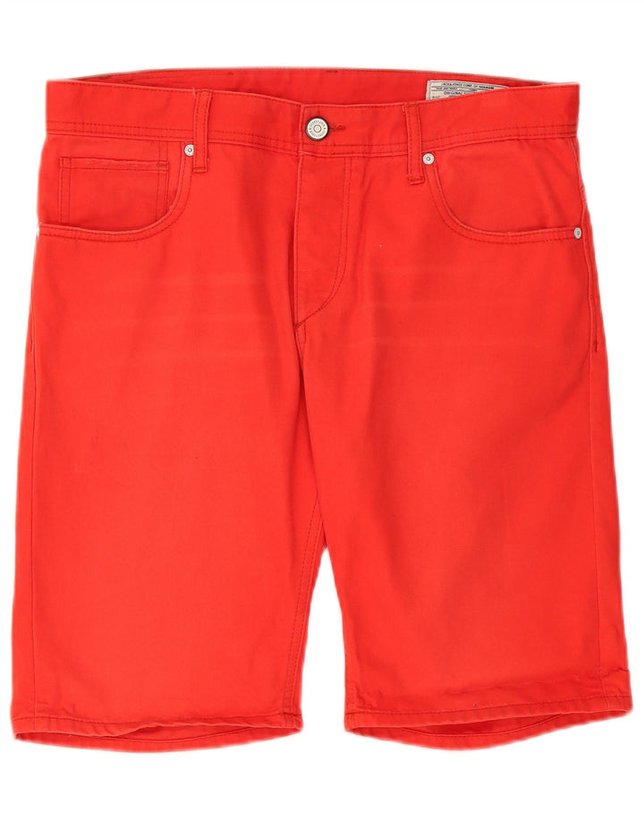 Jack & Jones - Pantalones cortos vaqueros para hombre, talla grande, W34, algodón rojo