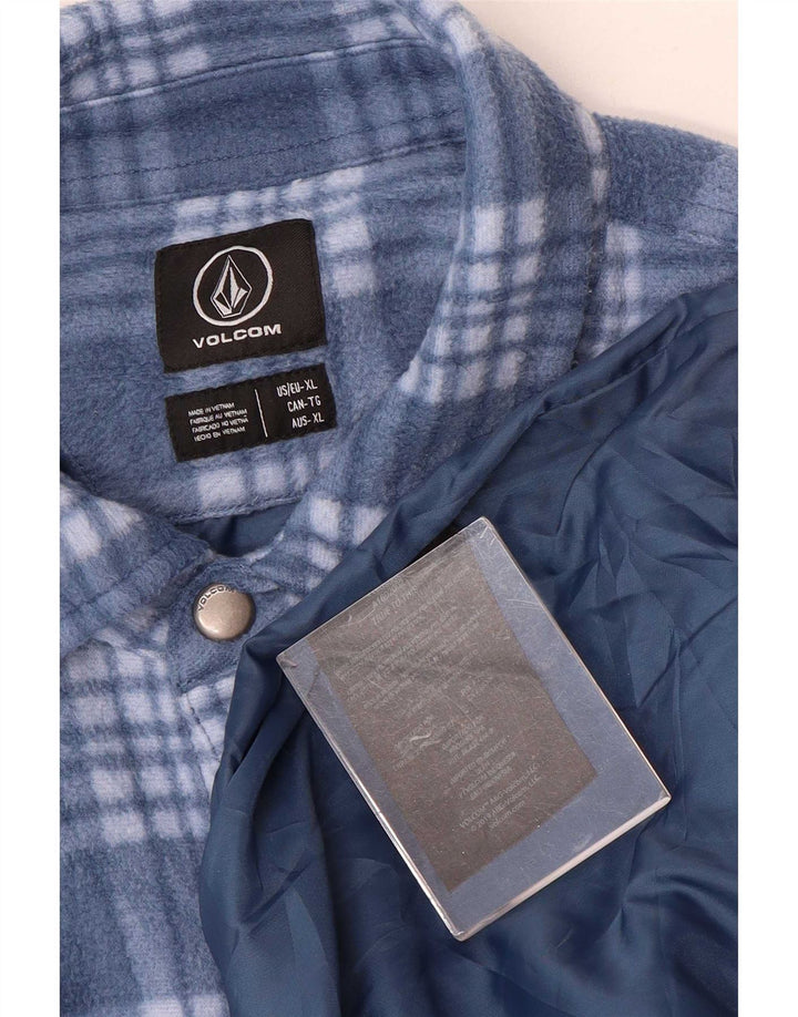 Volcom Hombre Lumberjack Fleece Shirt XL Azul Cuadros Poliéster