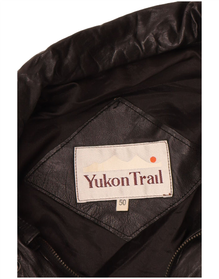 Yukon Trail Chaqueta de cuero para hombre IT 50 Grande Negro