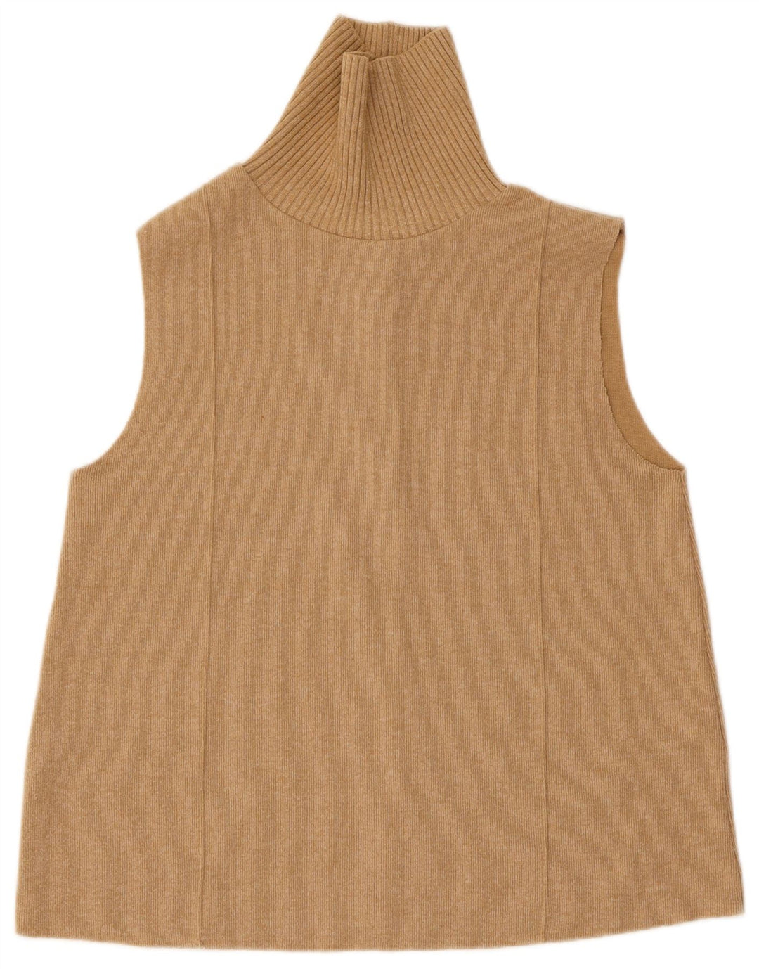 Zara Mujer Chaleco Top UK 12 Medio Beige Algodón