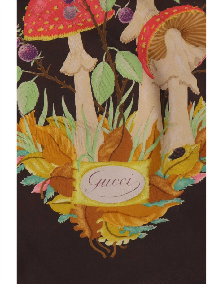 Bufanda Gucci Mujer Cuadrada Talla Única Seda Floral Marrón