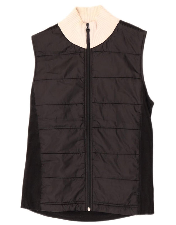 Tommy Hilfiger Chaleco para mujer UK 40 Mediano Negro Colorblock Algodón