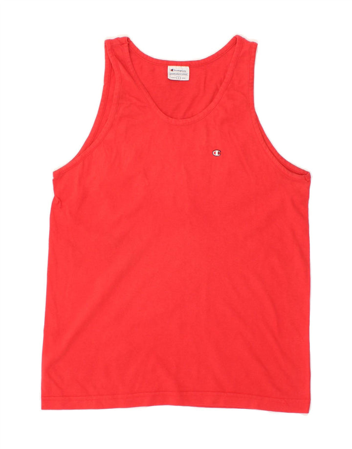 CHAMPION Womens Vest Top UK 14 Large Red Vintage Champion and Second-Hand Champion from Messina Hembry 