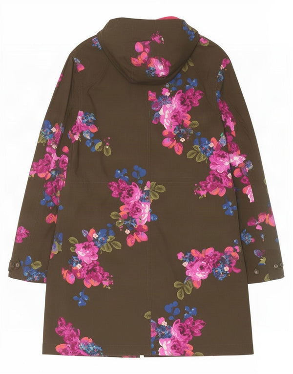 Chubasquero con capucha para mujer Joules UK 8 Small Khaki Floral Cotton