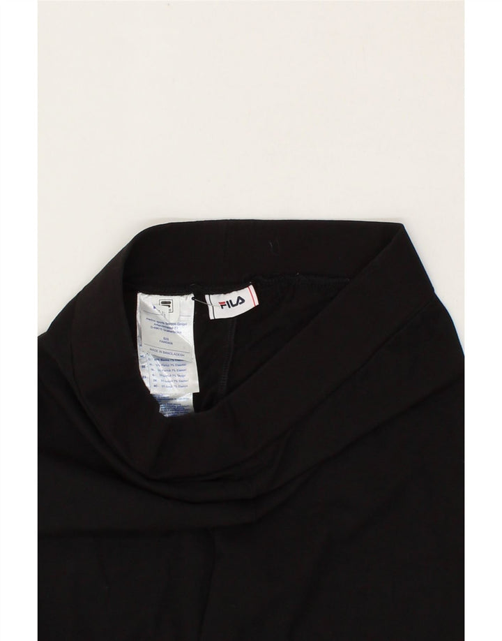 FILA Womens Graphic Leggings UK 8 Small  Black Cotton Vintage Fila and Second-Hand Fila from Messina Hembry 