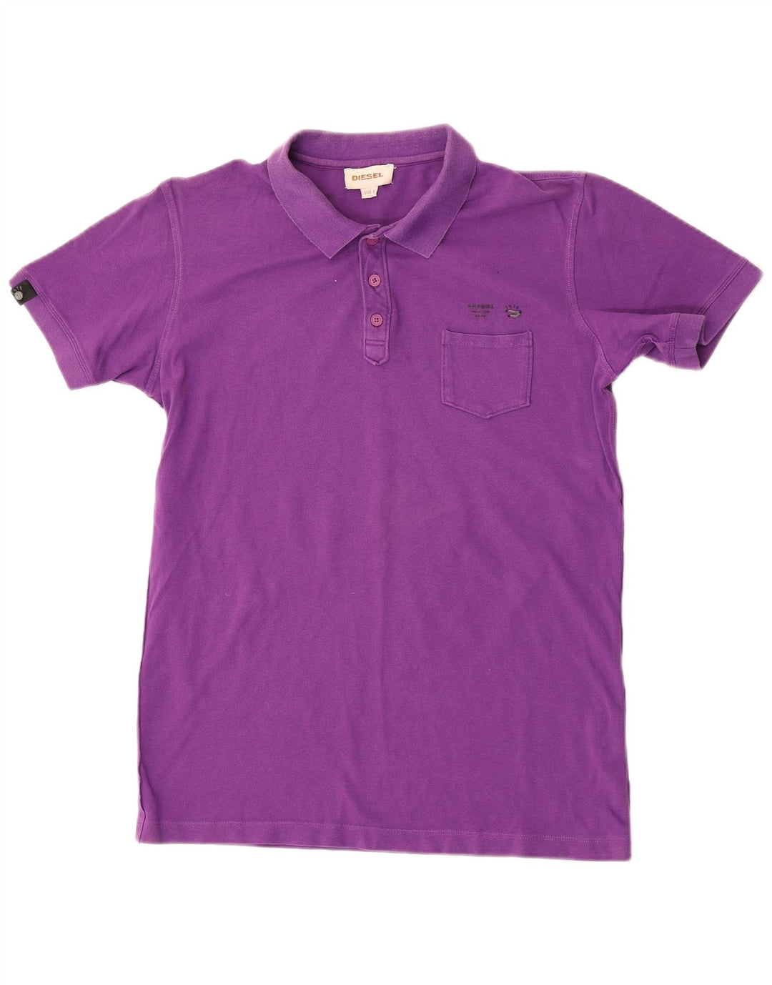 Diesel Hombre Polo Camisa Grande Algodón Púrpura