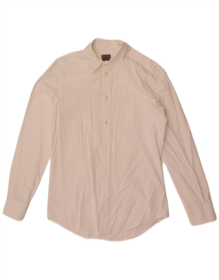 Calvin Klein Camisa Slim Fit para Hombre Blanco Pequeño