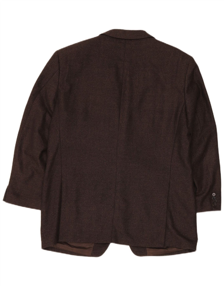 COLOMBO Chaqueta tipo blazer de 2 botones para hombre EU 54 2XL Marrón Espiga Cachemira