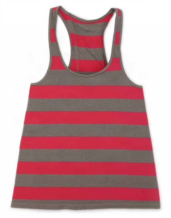 Jack Wills Camiseta sin mangas gráfica para mujer UK 8 Small Gris Rayas Algodón