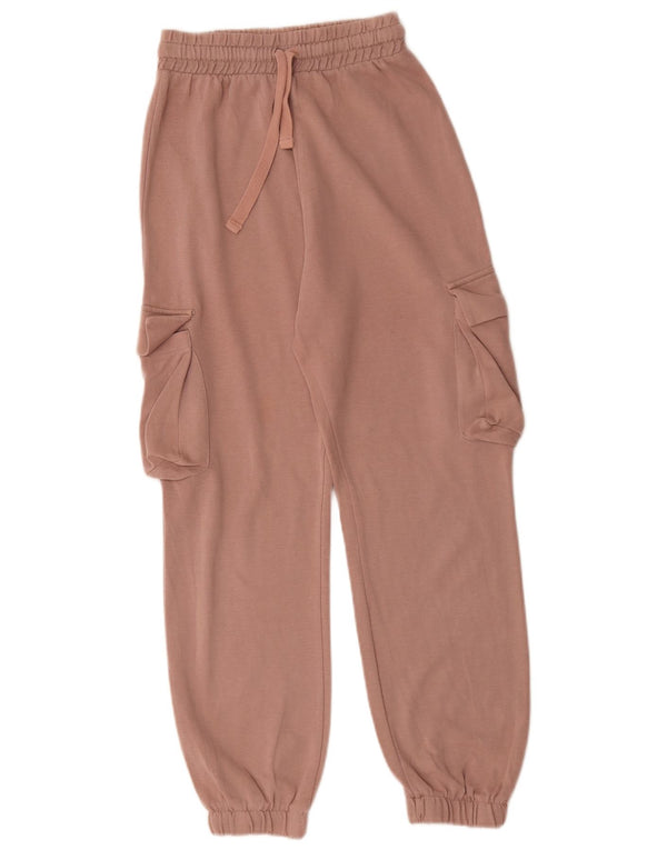 Zara Womens Cargo Tracksuit Trousers Joggers UK 8 Small  Pink Cotton