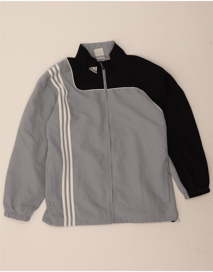 Adidas Chaqueta de chándal para hombre UK 48/50 XL Gris Colorblock Poliéster