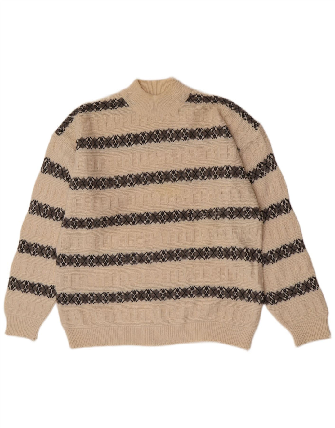 Suspense Jersey de cuello alto para hombre IT 52 Large Off White Lana a rayas