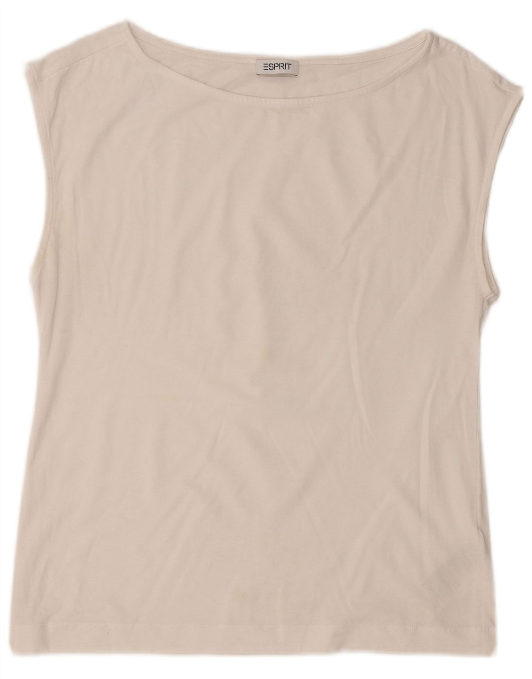 ESPRIT Womens Vest Top UK 16 Large Off White Cotton