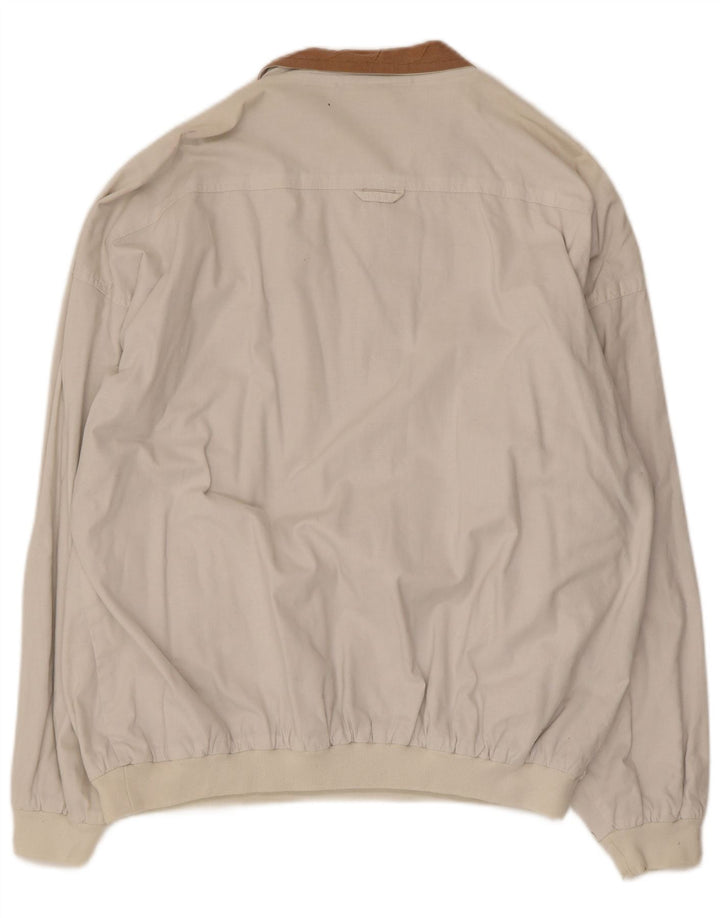 Nuevo Fast Mens Botón Cuello Sudadera Jumper Grande Algodón Blanco