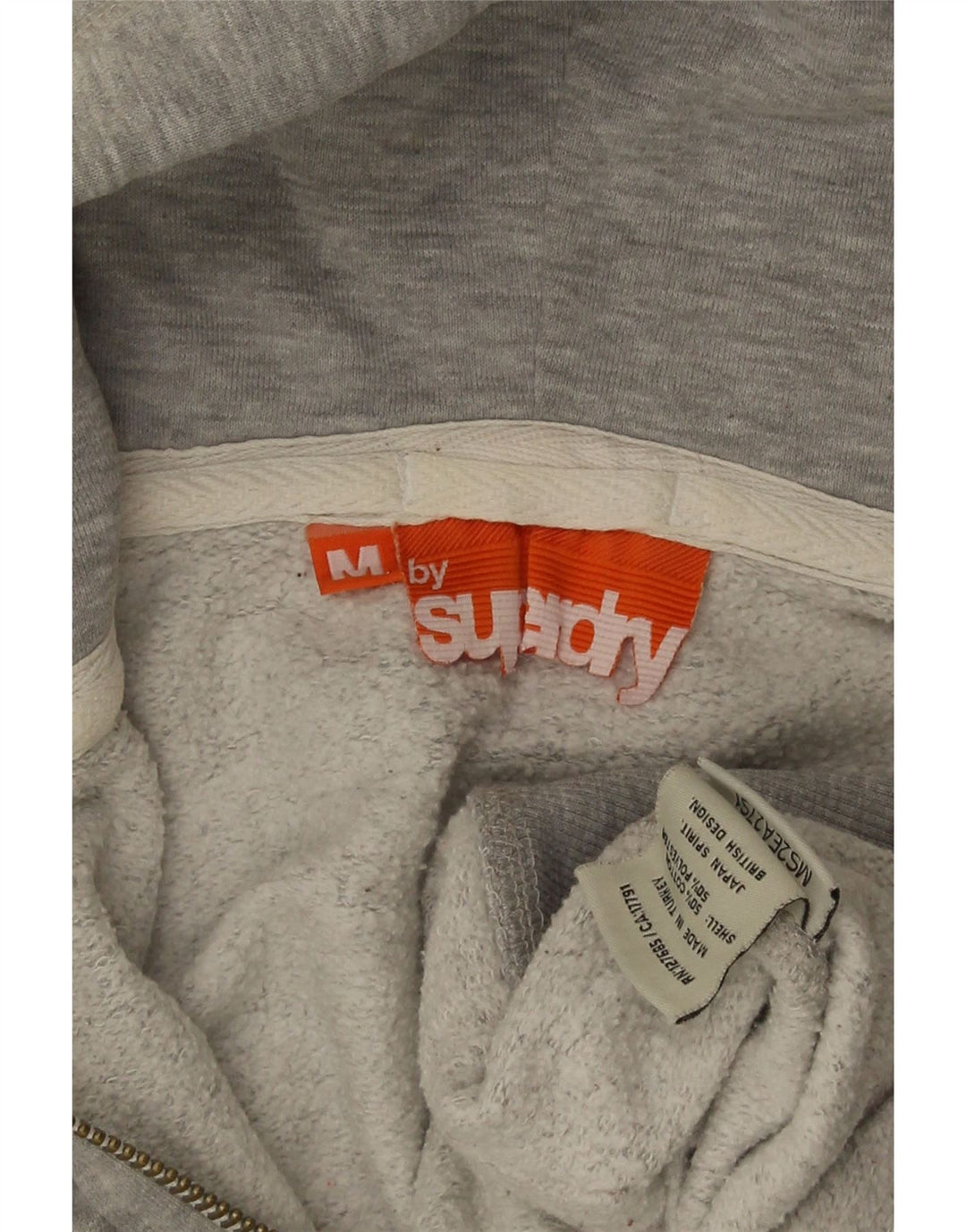 Superdry Hombre Sudadera Con Capucha Y Cremallera De Algodón Moteado Gris Medio