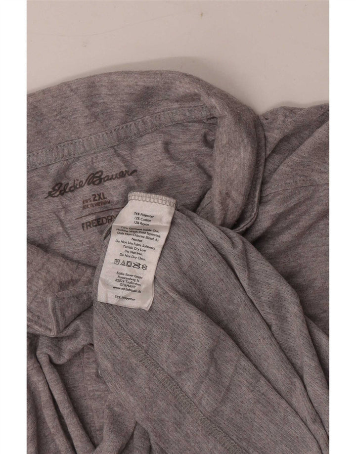 Eddie Bauer Polo de manga corta para hombre, ajuste regular, 2XL, poliéster gris