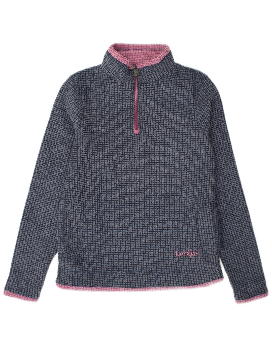 Weird Fish Jersey de forro polar con cuello y cremallera para mujer UK 8 Small Poliéster azul