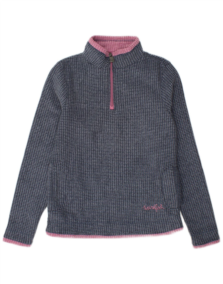 Weird Fish Jersey de forro polar con cuello y cremallera para mujer UK 8 Small Poliéster azul