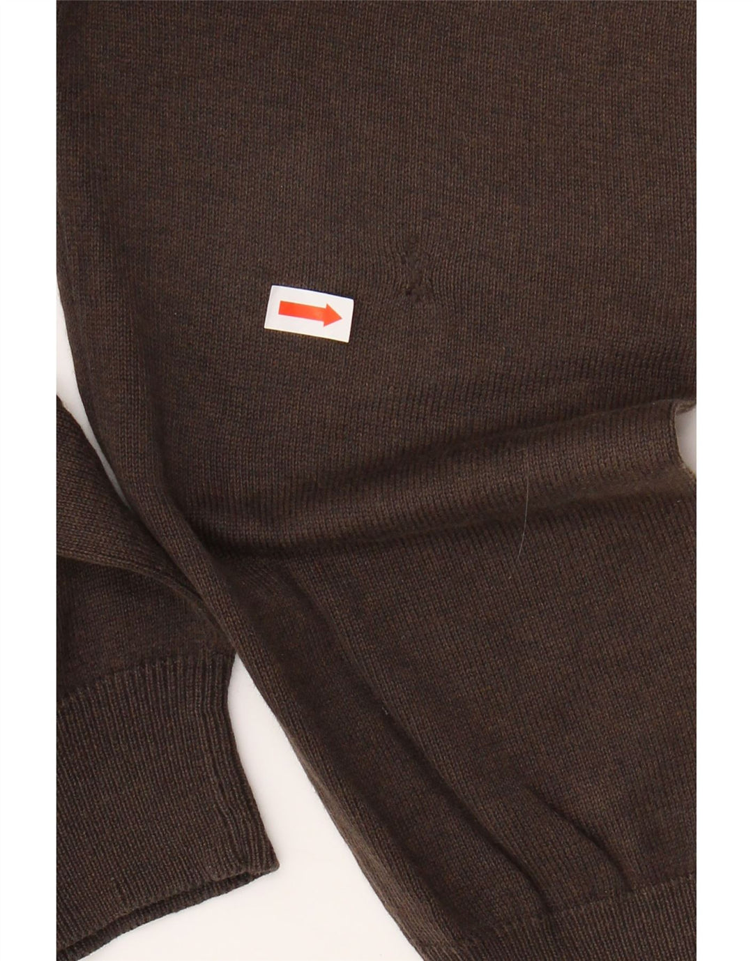 MASSIMO DUTTI Mens V-Neck Jumper Sweater Large Brown Cotton