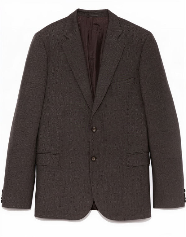 Viapiana Chaqueta tipo blazer de 2 botones para hombre IT 60 5XL Lana nueva en espiga gris