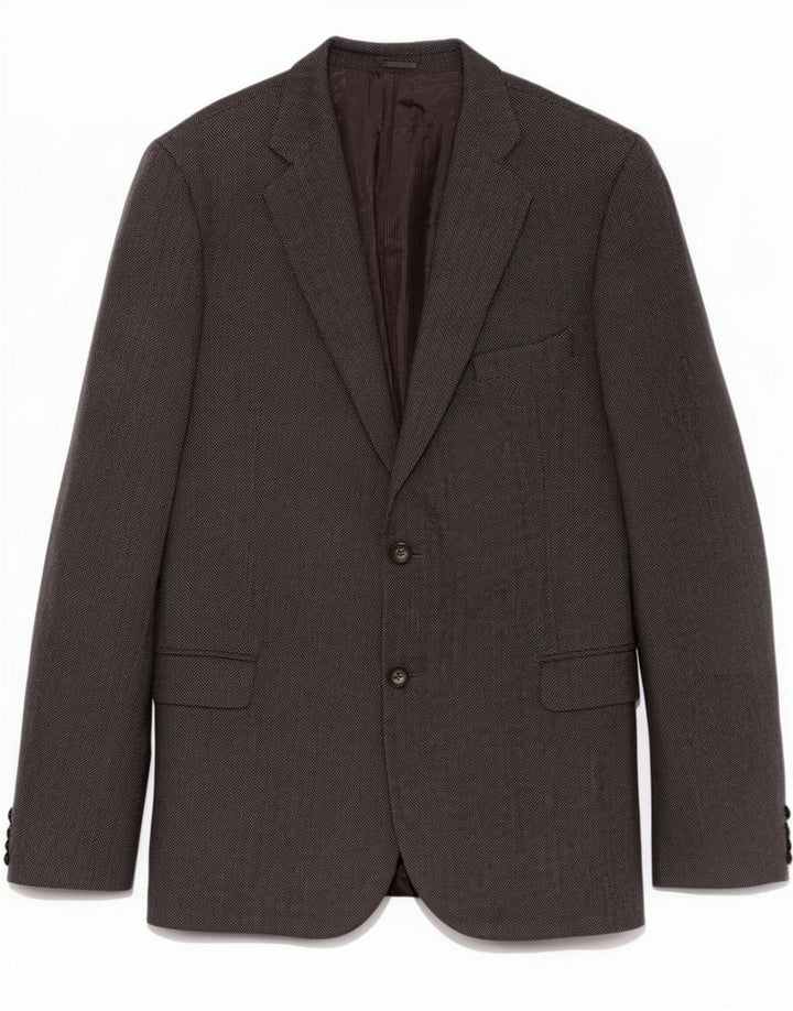 Viapiana Chaqueta tipo blazer de 2 botones para hombre IT 60 5XL Lana nueva en espiga gris