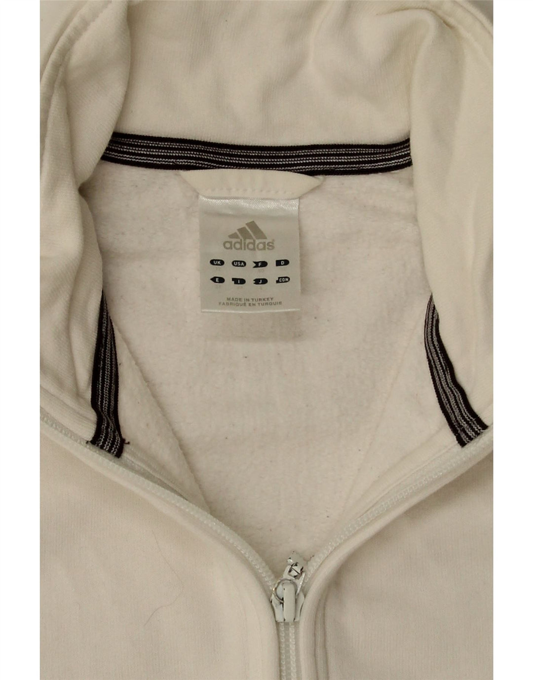 Adidas - Chaqueta de chándal para mujer, talla 12, algodón blanco mediano