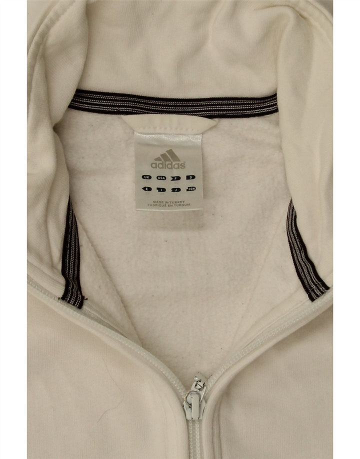 Adidas - Chaqueta de chándal para mujer, talla 12, algodón blanco mediano