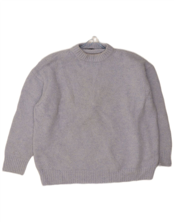 Zara Mujer Jersey Oversize Con Cuello Redondo UK 40 XL Poliéster Azul