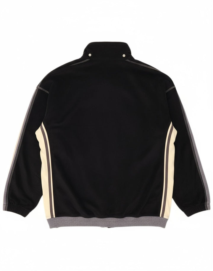 DIADORA Womens Tracksuit Top Jacket UK 14 Medium Black Colourblock
