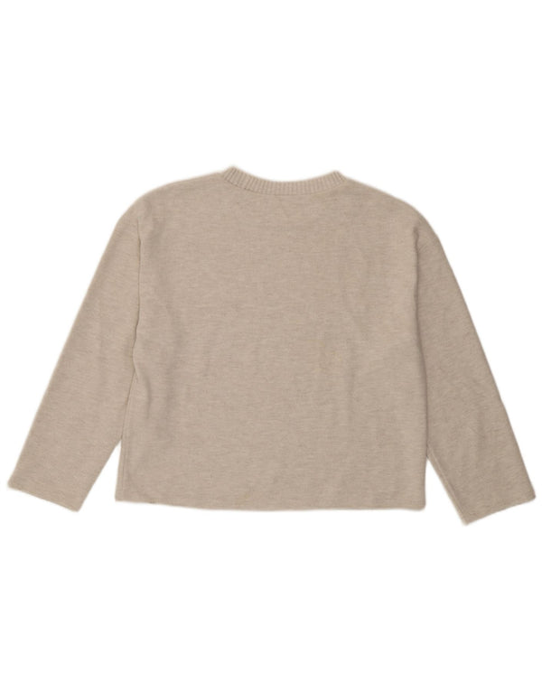 Zara Mujer Blusa Top UK 44 Medio Beige Poliéster