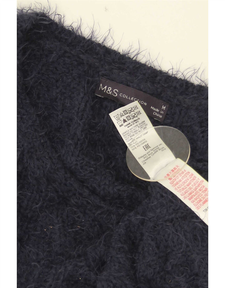 Marks & Spencer Suéter con Cuello en V para Mujer UK 44 Medio Azul Marino