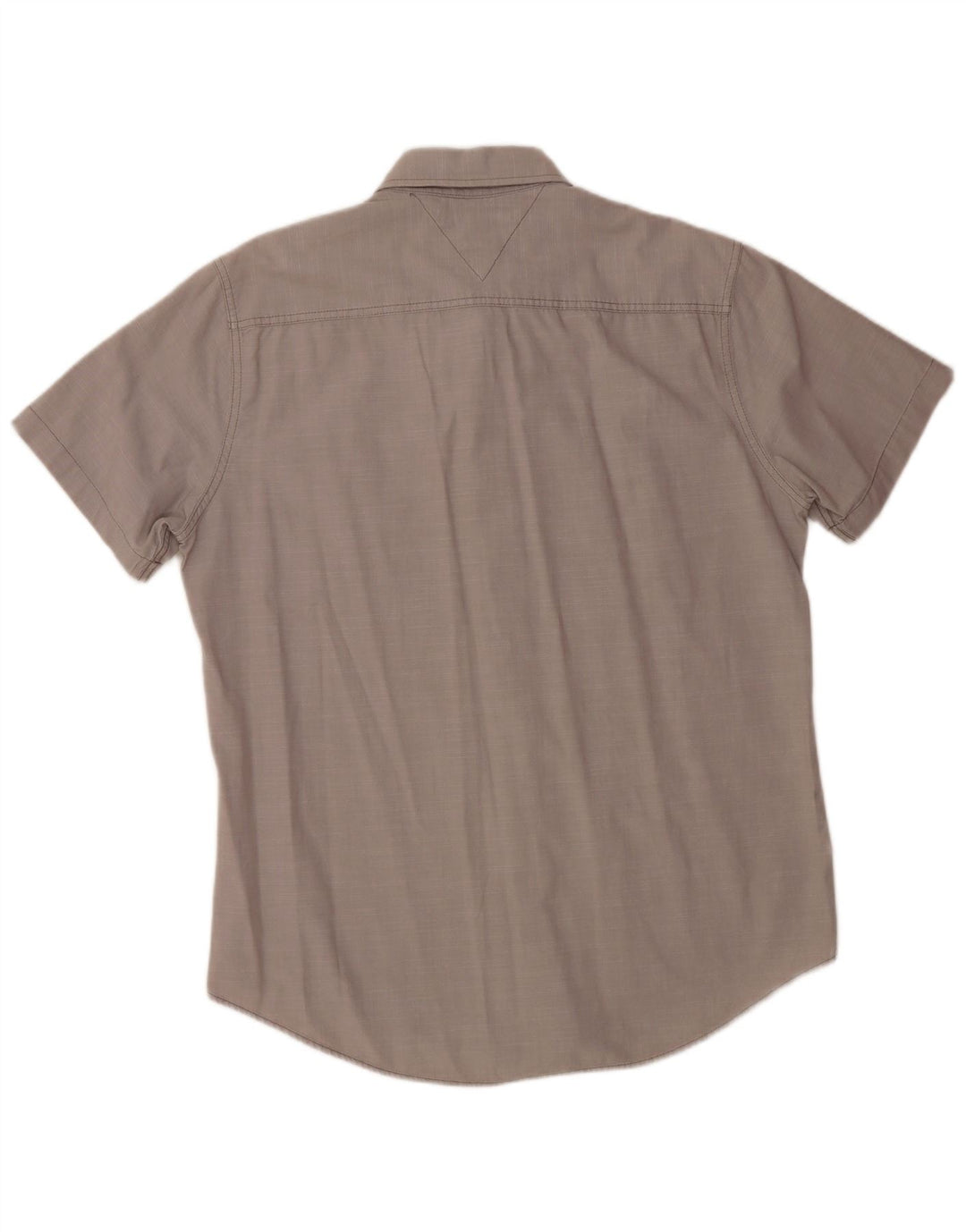 TOMMY HILFIGER Camisa de manga corta con ajuste personalizado para hombre, talla grande, gris