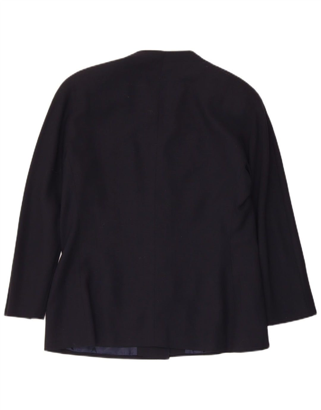 Vintage mujer 3 botones Blazer chaqueta IT 48 XL azul marino lana virgen